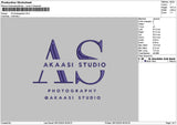 Photography 2812 Embroidery File 6 sizes