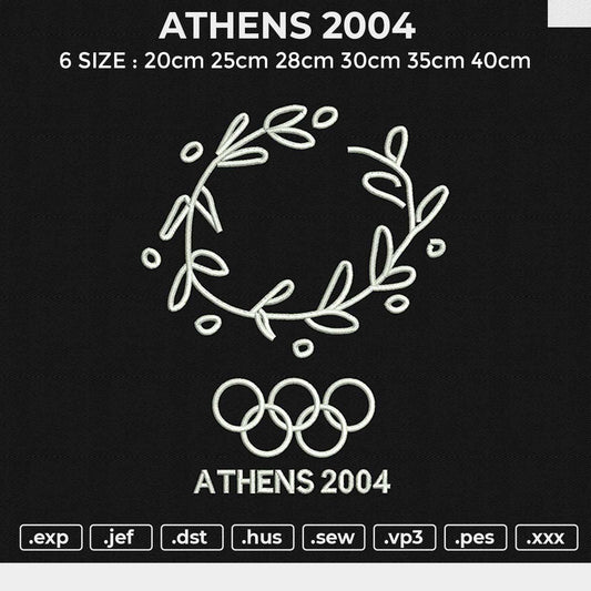 ATHENS 2004 Embroidery File 6 size