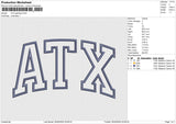 ATX applique Embroidery File 6 size