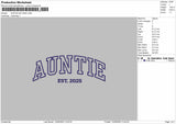 AUNTIE Embroidery File 6 Size
