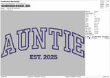 AUNTIE Embroidery File 6 Size