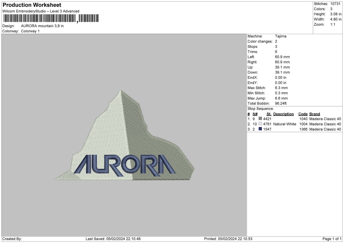 Auroratext02 Embroidery File 6 sizes