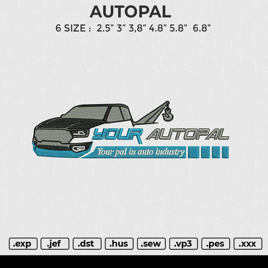 AUTOPAL Embroidery File 6 size