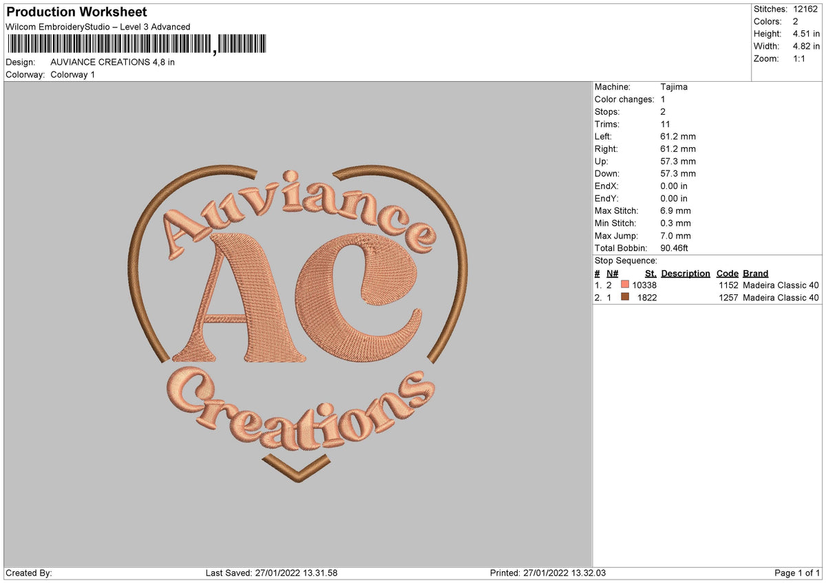 Auviance Creations Embroidery