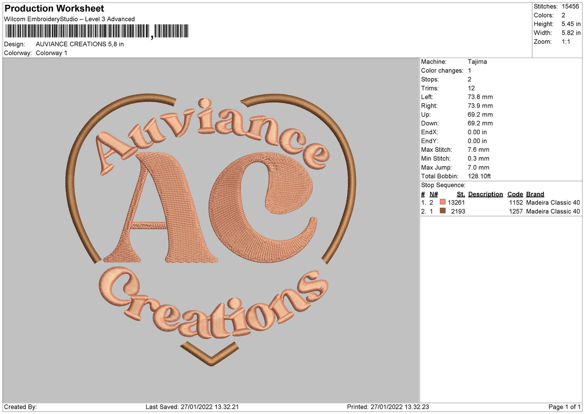 Auviance Creations Embroidery