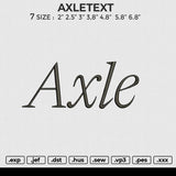 AXLETEXT Embroidery File 6 size