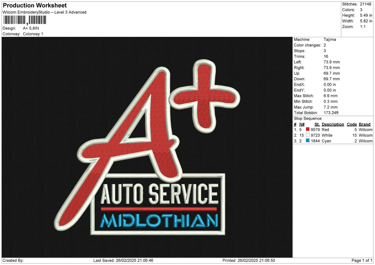 A+ Embroidery File 6 size