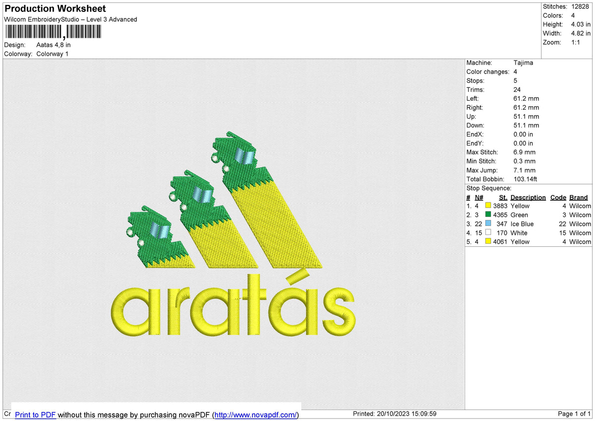 Aratas Embroidery File 6 size
