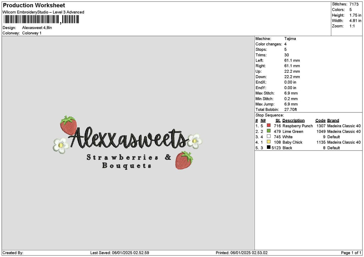 Sweetstext0601 Embroidery File 6 sizes