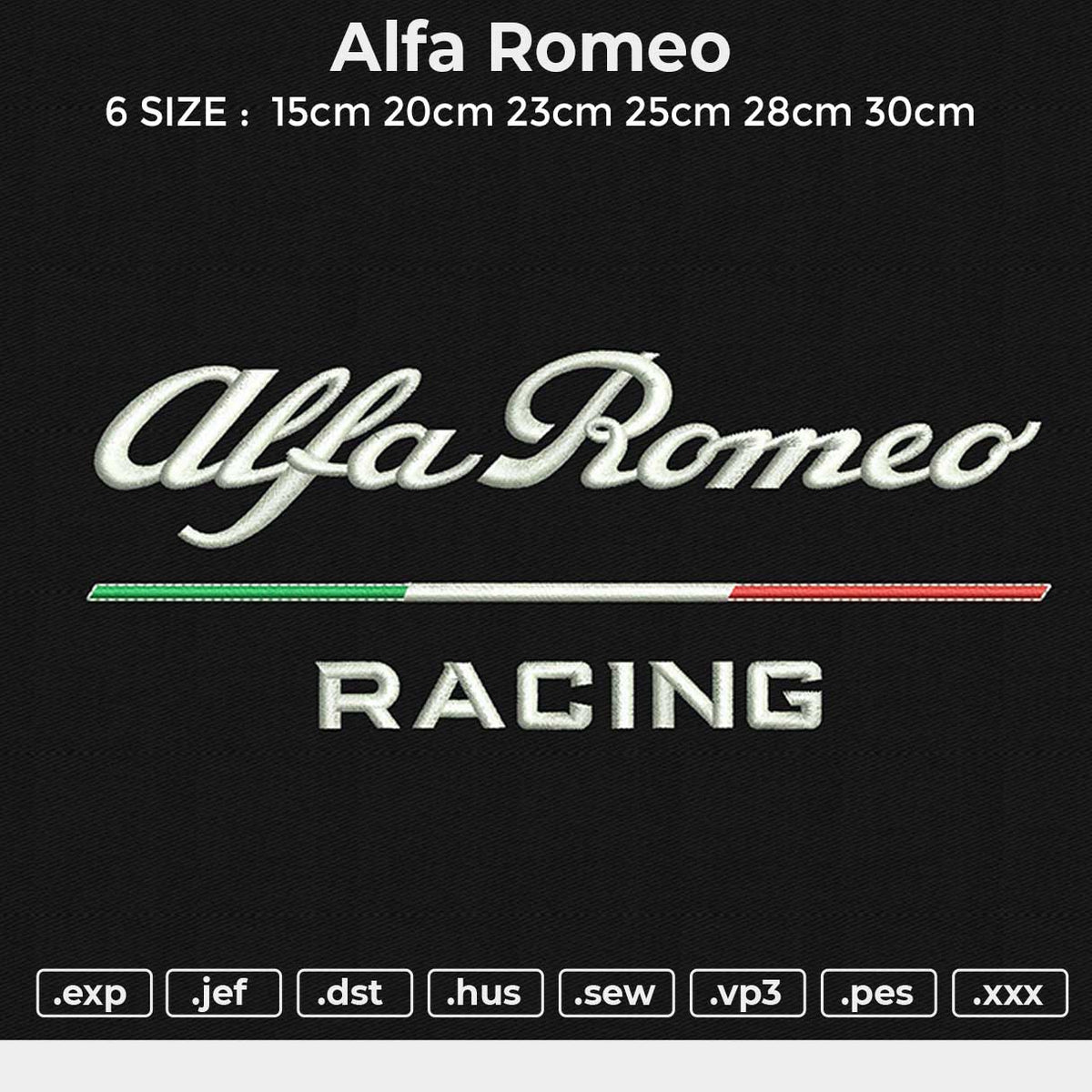 Alfa Romeo Embroidery File 6 size