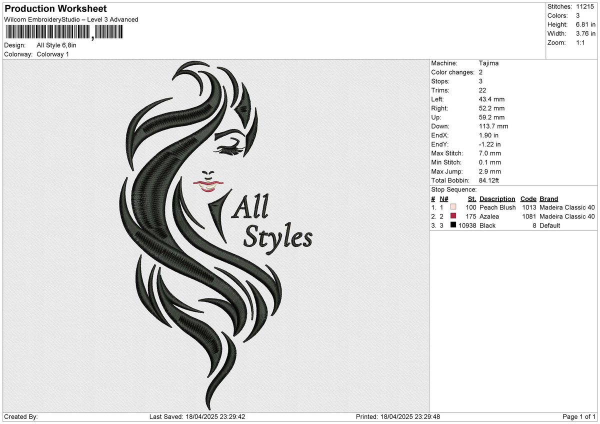 All Style Embroidery File 6 size