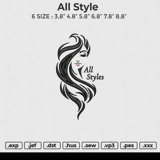 All Style Embroidery File 6 size