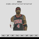 Allen Embroidery File 6 size