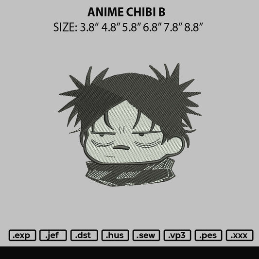 Anime Chibi B Embroidery File 6 sizes