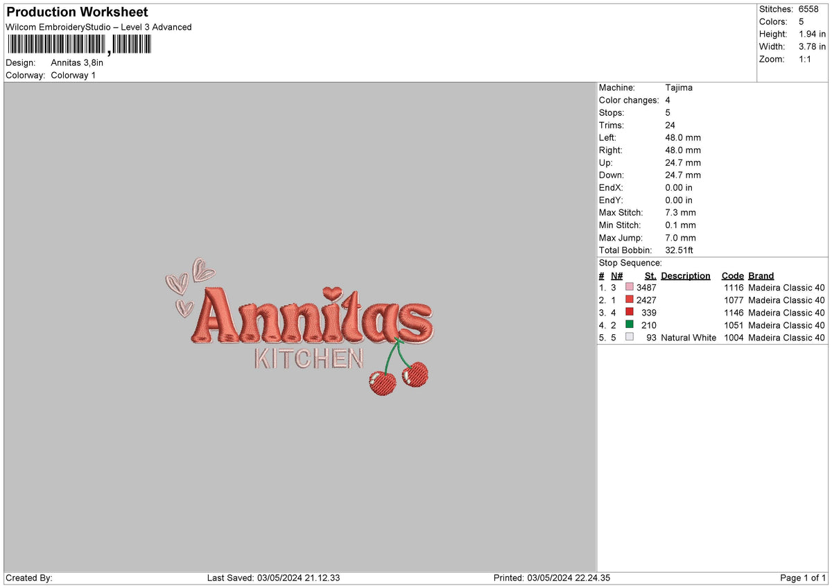 Kitchentext04 Embroidery File 6 sizes
