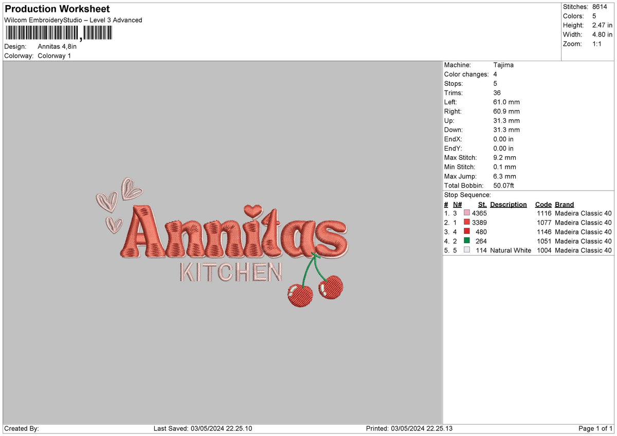 Kitchentext04 Embroidery File 6 sizes