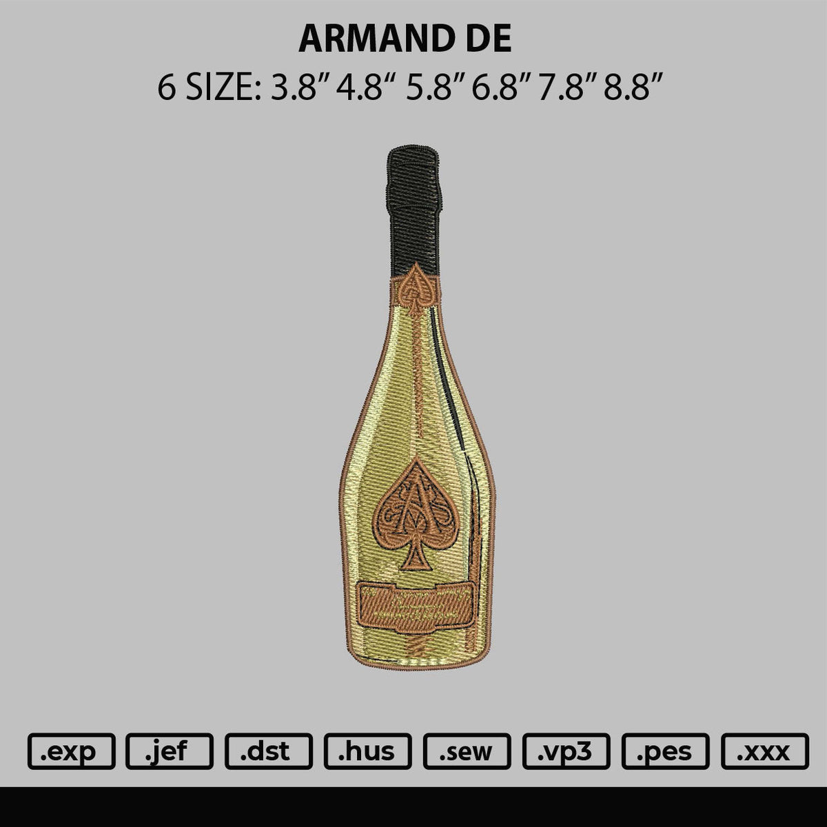 Armand De Embroidery File 6 sizes