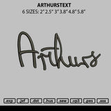 Arthurstext Embroidery File 6 sizes
