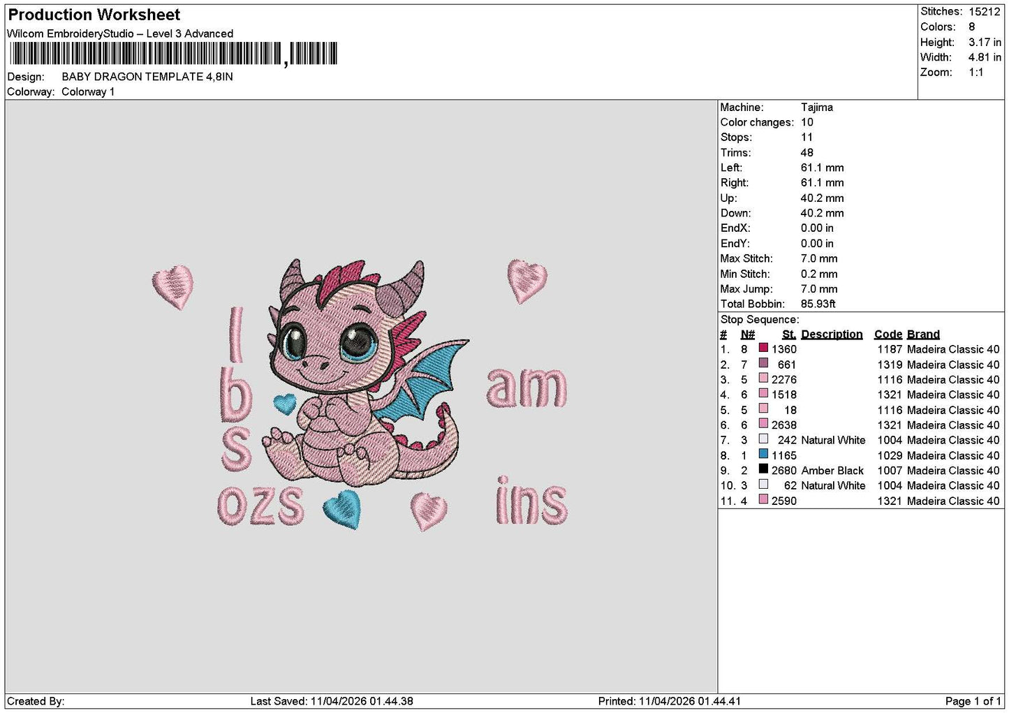 Dragon Am Pm Embroidery 2 Files