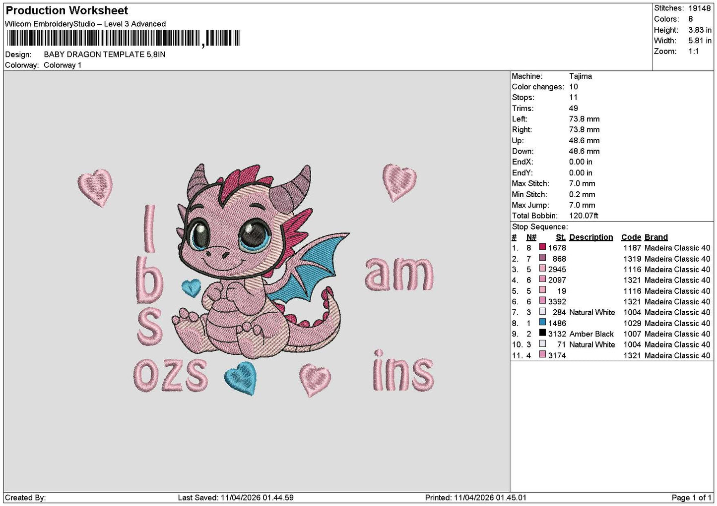 Dragon Am Pm Embroidery 2 Files