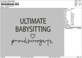 Babysittingtext Embroidery File 6 sizes