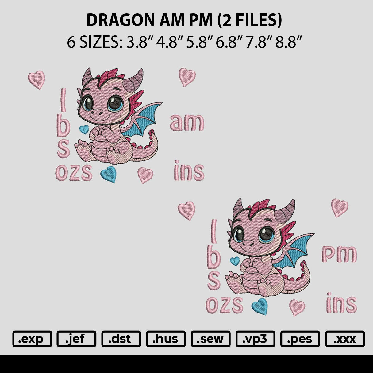 Dragon Am Pm Embroidery 2 Files