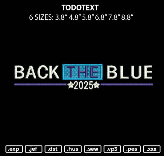 Bluetext 01 Embroidery File 6 sizes