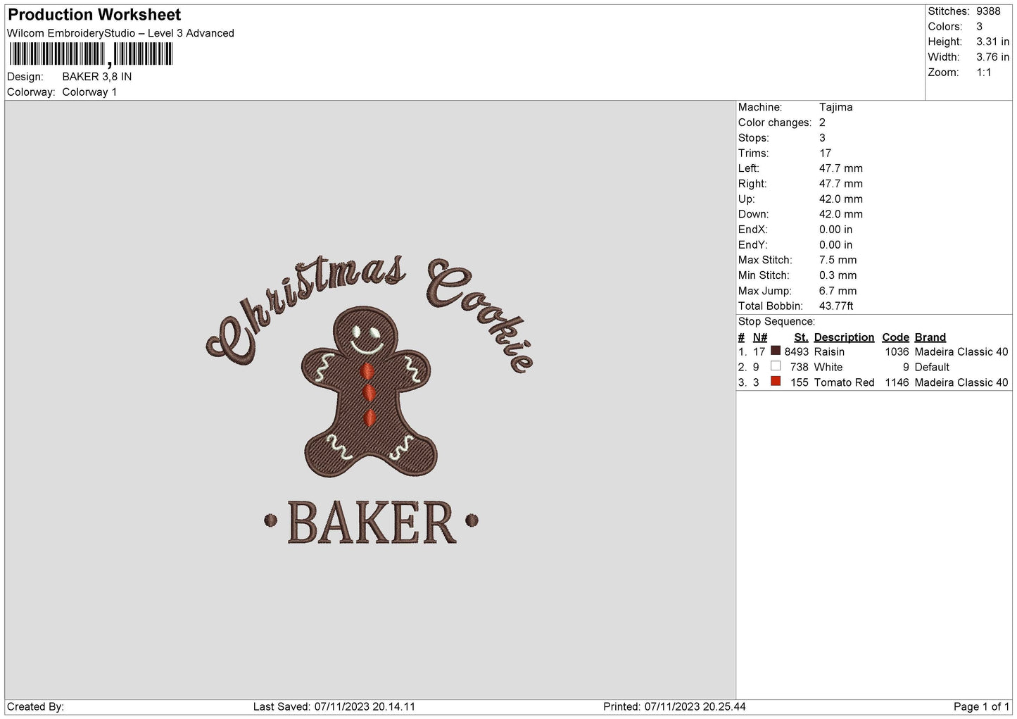 Baker Embroidery File 6 sizes