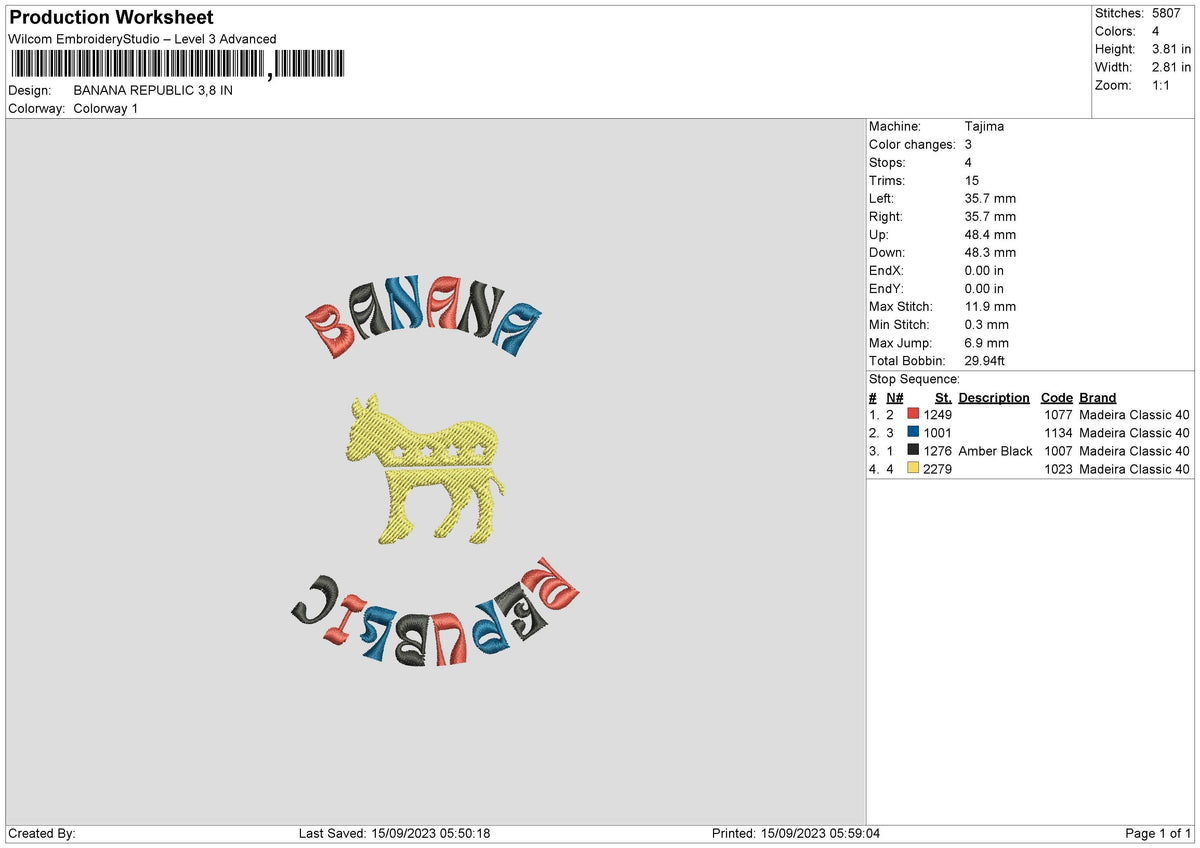 BANANA REPUBLIC Embroidery File 6 size