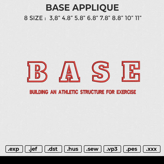 BASE APPLIQUE Embroidery File 6 size