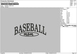 Baseballtext 1204 Embroidery File 6 sizes