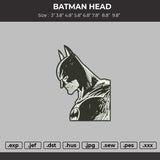 BATMAN'S HEAD Embroidery File 6 sizes