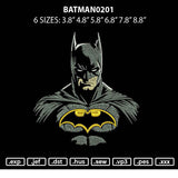 Batman0201 Embroidery File 6 sizes