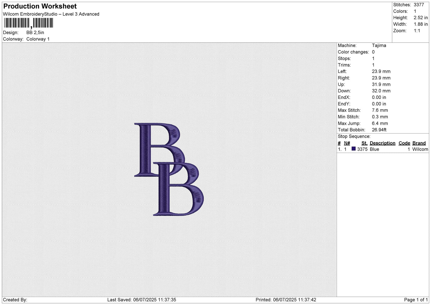 BB carpentry Embroidery File 6 size