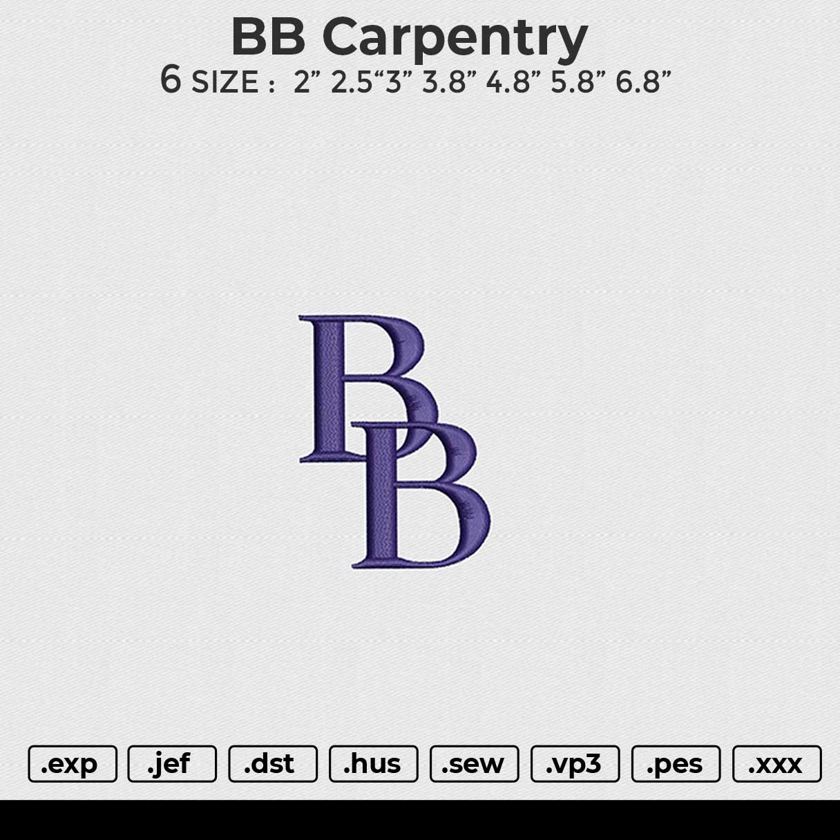 BB carpentry Embroidery File 6 size