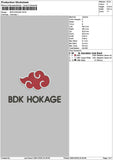 Bdk Text Embroidery File 6 sizes