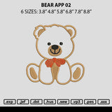 Bear App 02 Embroidery File 6 sizes