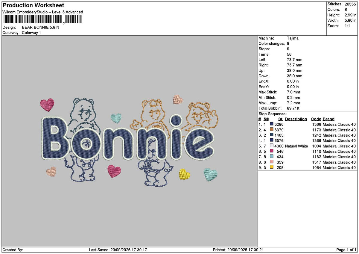 Bonnietext V2 Embroidery File 6 sizes