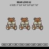 Bear Love 02 Embroidery File 6 sizes
