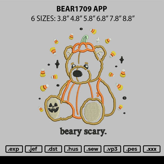 Bear1709 App Embroidery File 6 sizes