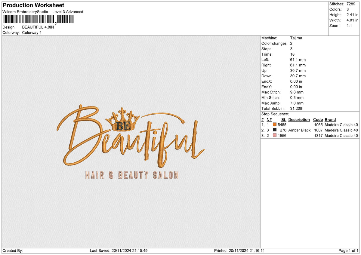 BEAUTIFUL Embroidery File 6 size