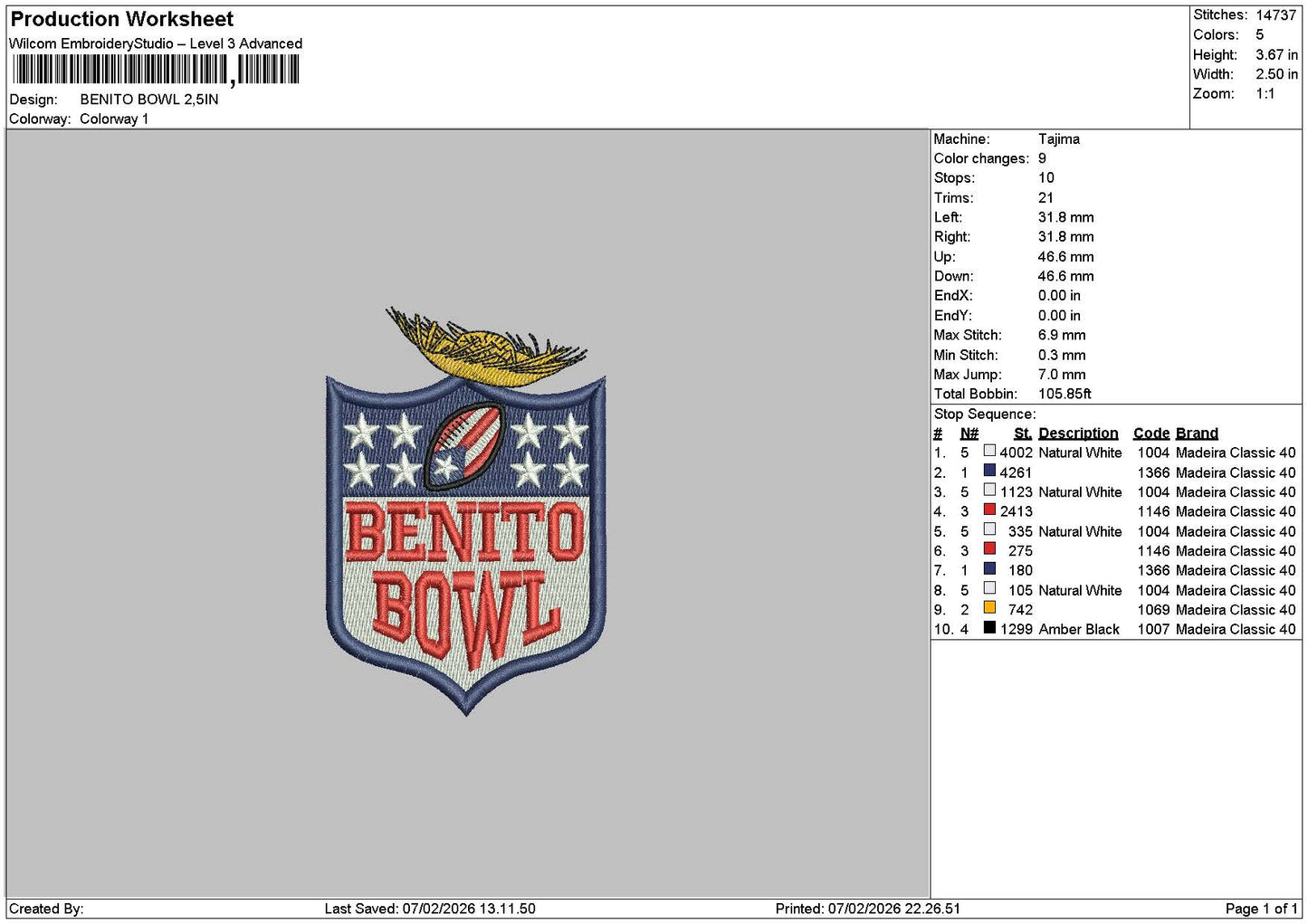Bowltext 0702 Embroidery File 6 sizes