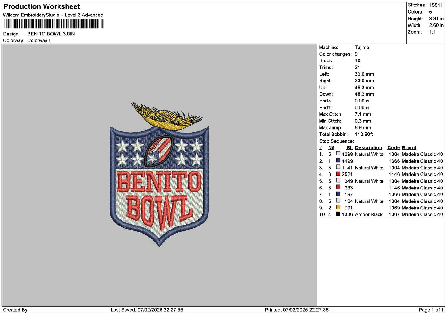 Bowltext 0702 Embroidery File 6 sizes