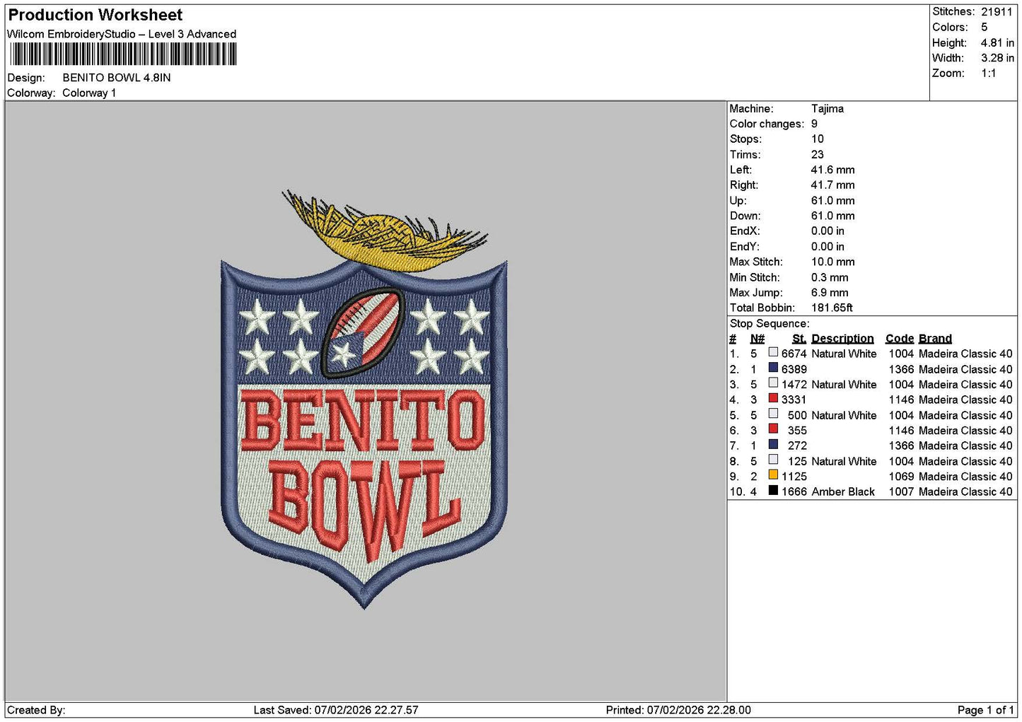 Bowltext 0702 Embroidery File 6 sizes