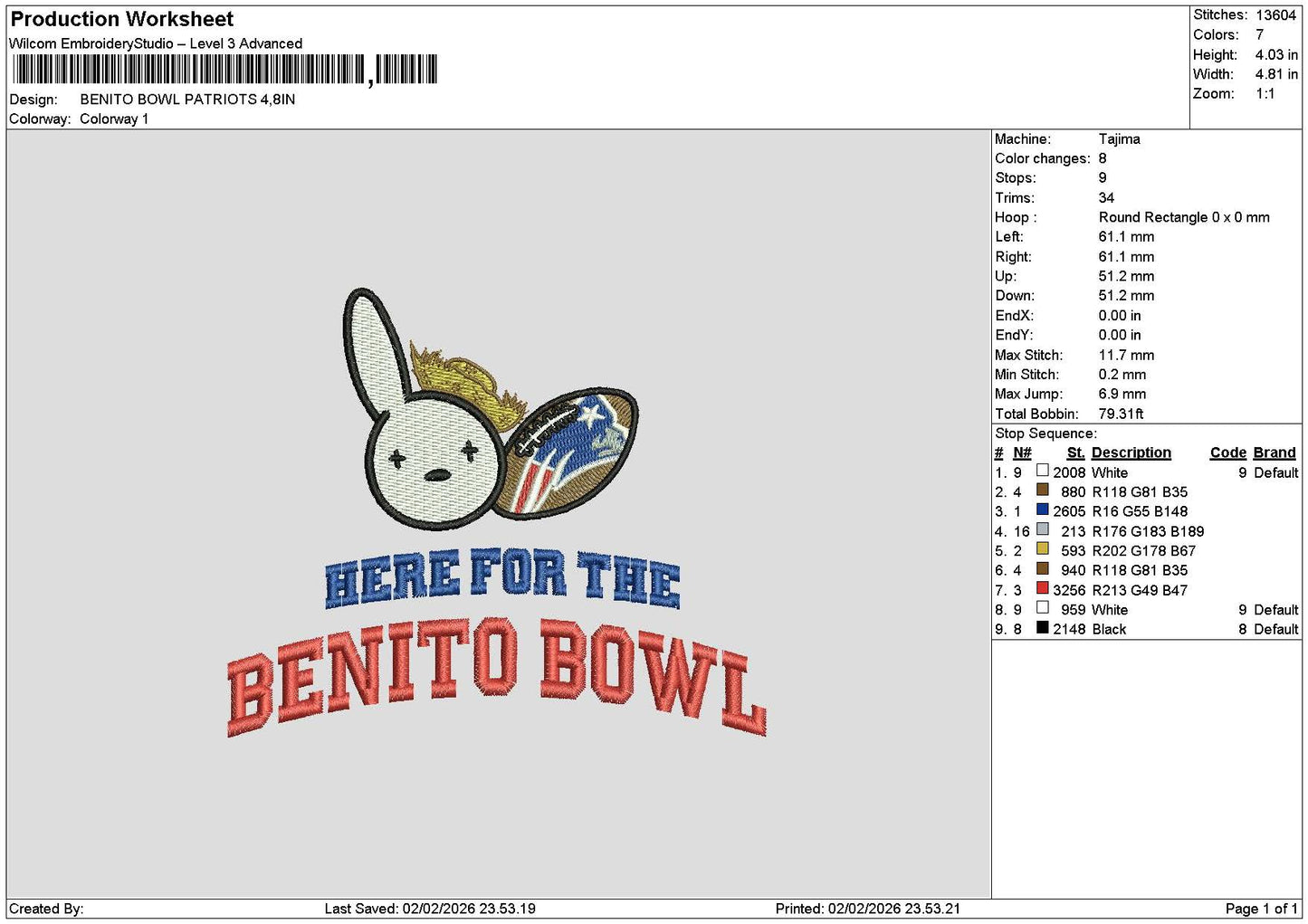 Bowltext 0202 Embroidery File 6 sizes