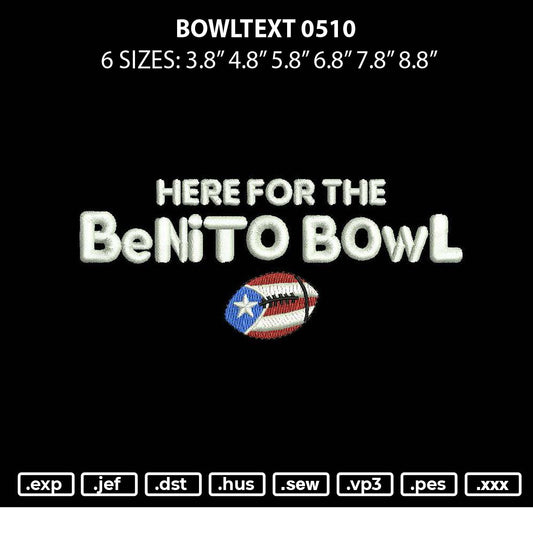 Bowltext 0510 Embroidery File 6 sizes