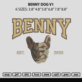 Benny Dog V1 Embroidery File 6 sizes