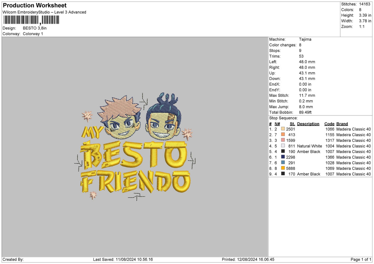 Bestotext Embroidery File 6 sizes