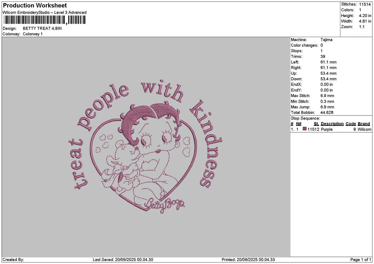 Betty Outline Embroidery File 6 sizes