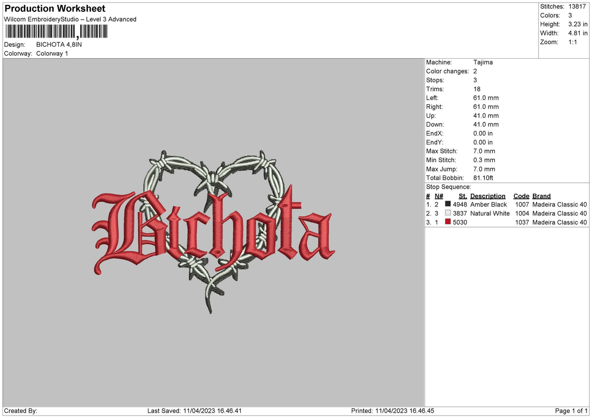 Bichota Embroidery